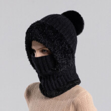 Women's Wool Knit Hat and Scarf Set Velvet Ear Warmers
