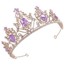 Violetti strassi morsiustiara sinkkiseoksesta