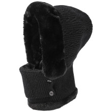 Women's Winter Knit Fleece-Lined Hat and Scarf Set 1PC