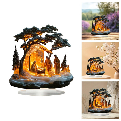 Acryl kerststalornament 7 inch