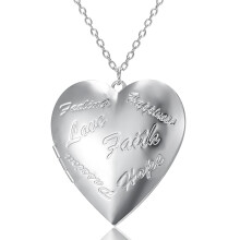 Hartvormige fotohanger met ketting van zilverlegering