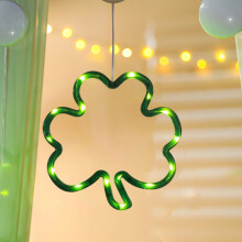 Decor luminos cu LED-uri în formă de trifoi, trifoi cu 4 frunze, alimentat cu baterii