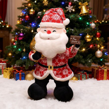 Peluche de Papá Noel - Muñeco festivo suave, 1 unidad