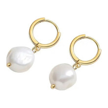Baroque Pearl Earrings Gold Dangle Studs