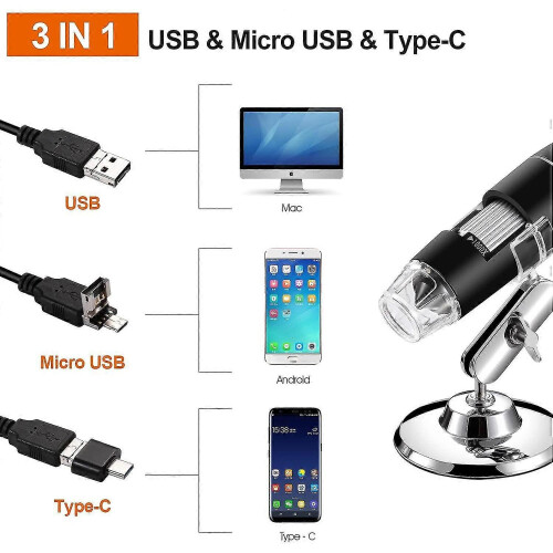 Usb Digital Microscope, Portable 40x-1000x Magnification Endoscope, 8 Led Digital Microsco 1