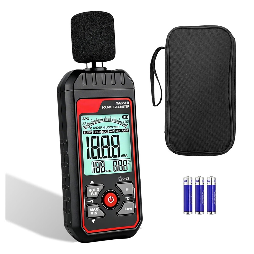 Decibel Meter 30Â130Db Sound Level Meter, Digital Sound Meter With A/C Weighting, Spl Noise Meter With Backlit Lcd, Data Hold, Fast/Slow Response 747887431618