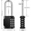 long Combination Padlock with Outside Handle, 4 Position Large Padlock, Long Combination for Locker Movement 4