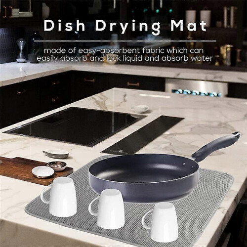 2 Pack Absorbent Microfiber Kitchen Counter Dish Drying Mat 2