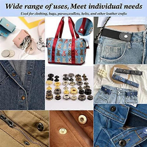 120 Set Leather Snap Fasteners Kit with 6 Setting Tools Metal Snap Buttons Studs compatible with Clothes 1