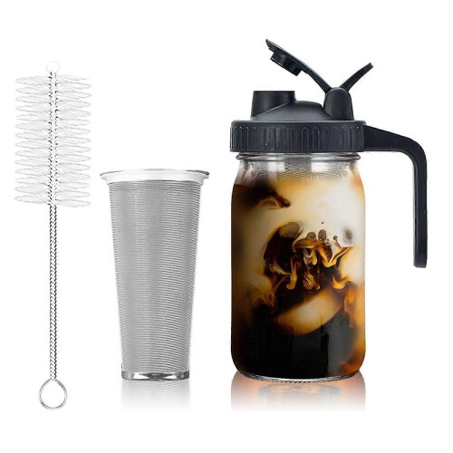 32Oz Cold Brew Coffee Maker Pitcher with Stainless Steel Super Dense Filter compatible with Iced Brew 1