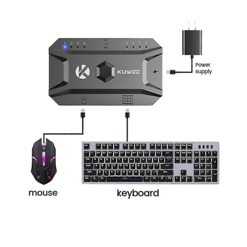 Bluetooth Hub USB 5.0 Converter Wired Keyboard&Mouse to Wireless Hub Adapter Support 8 Devices for Tablet,Laptop,Mobile 1