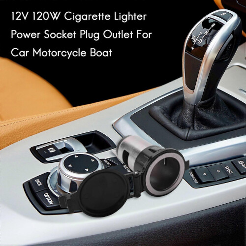 12V 120W Cigarette Lighter Socket compatible with Car, Motorcycle, Boat 2