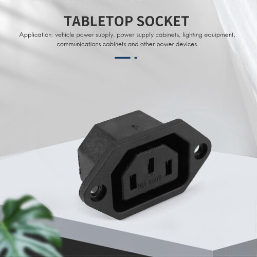 AC 250V 10A IEC 320 C13 Panel Mount Plug Connector Socket 2