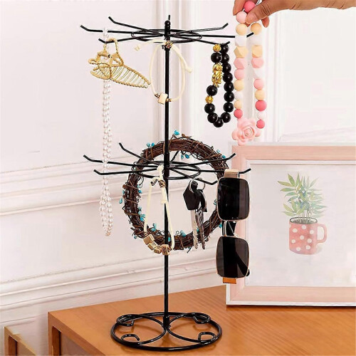 Rotating Jewelry Display Holder Necklace Keychain Storage Rack Stand 2