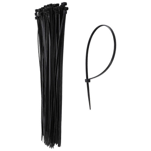 100 Pcs Black Thin Cable Tidy Zip Ties 200mm x 3mm 1