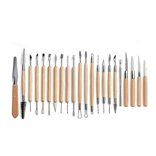 (25PCS) 25Pcs Clay Sculpting Tools Kit Clay Modelling Tools Wooden Polymer Clay Tools Rubber Pottery Tools 1