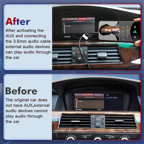 E60 Aux Activator Adapter Car Aux Audio Opening Accessory compatible with BMW E60 E61 E63 E64 CCC 2003-2010 2