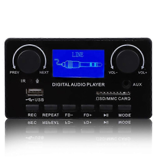 Bluetooth 5.0 MP3 Decoder Board DC 12V Support Handsfree Recording FM MP3 WMA WAV APE FLAC Audio Amp 1