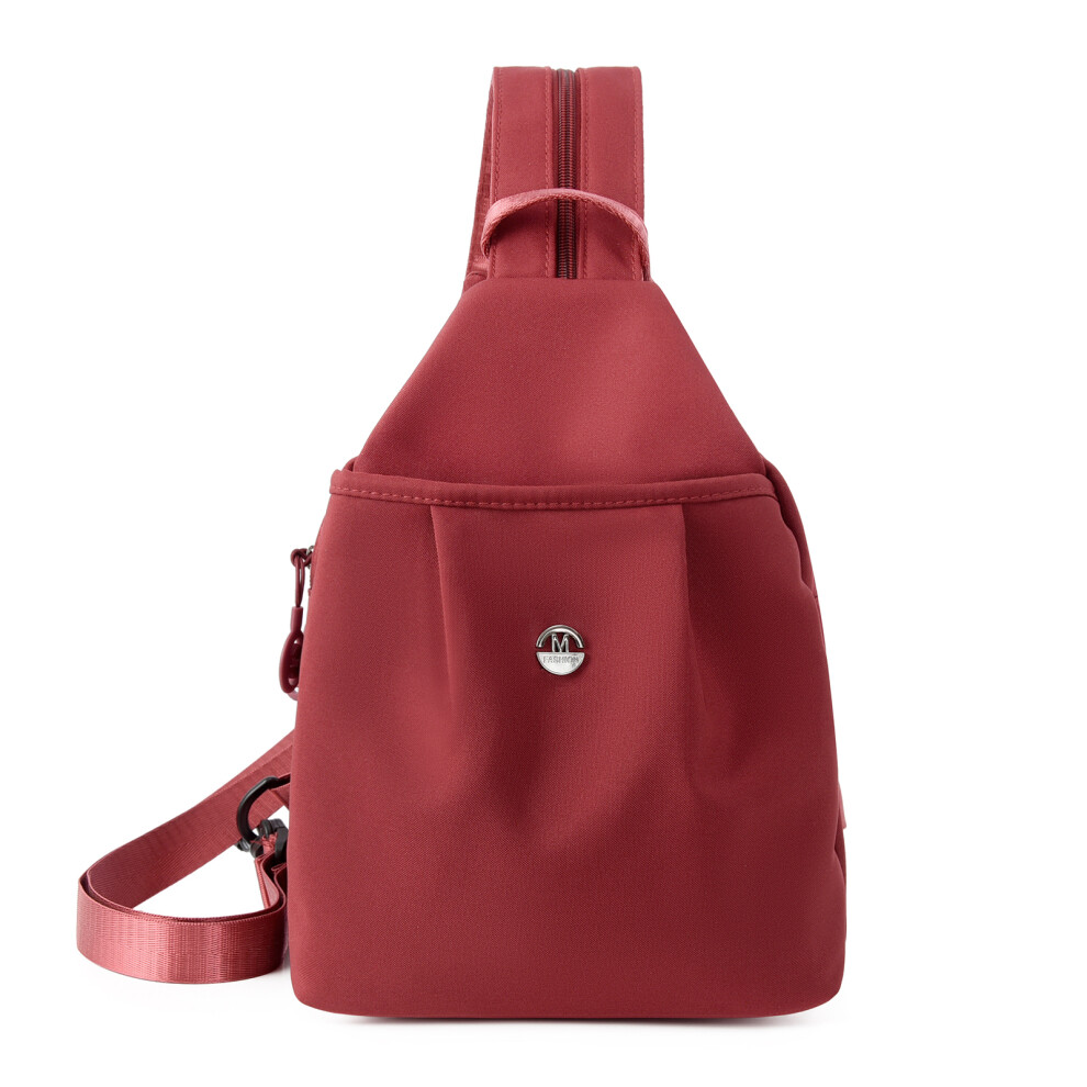 Unisex Travel Shoulder Bag With Multiple Compartments- Red 7709000767571