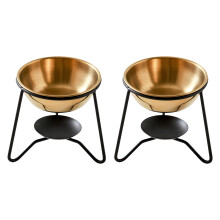 Metal Fragrances Burners-Three lines of black golden bowl