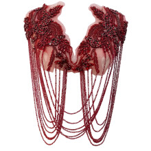 Patchs de perles brodés avec franges en strass, pour-Non. 8