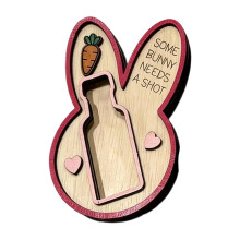 Flaschenhalter aus Holz im Festival-Kaninchen-Design, ideal-Lila