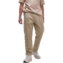 (Beige, W32 L32) Topman Mens Chino Pant Tapered Fit Textured Chino