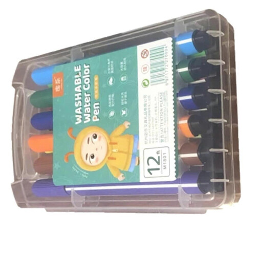 Conjunto de lápis de cor com 6 pincéis e 12 lápis de cor, compatível com robôs de pintura inteligentes para crianças. 2