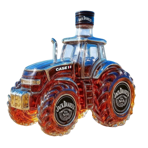 Whiskey Bottle Tractor Shape 10 Oz Novelty Creative Tractor Theme Empty Bottle_fusmg_tuks