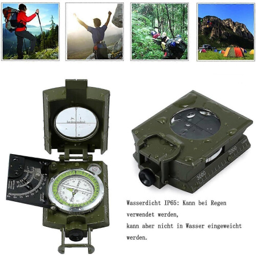 Compass Professional Pocket Compass Bearing Compass Compass Compass with Clinometer Lanyard Bag for 2