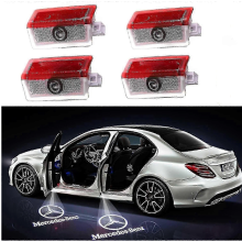 4 ks LED projektor s logom na dvere auta kompatibilný s Mercedes Benz ABCEMG AMG GL GLA GLC GLE GLS trieda W16