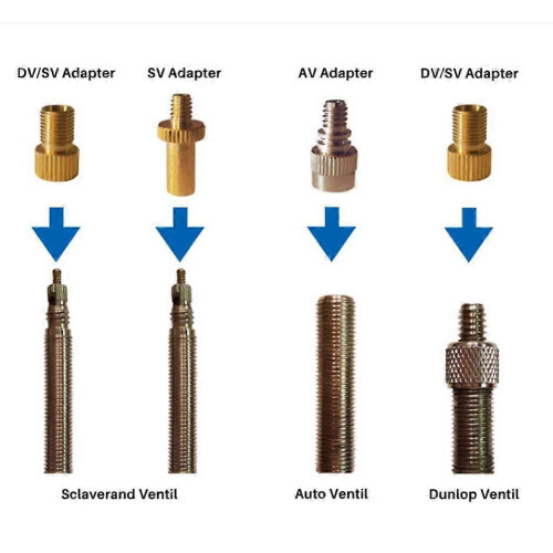 4Pcs Bicycle Valve Adapter Set, compatible with Sv Av Dv Bicycle Pump 2