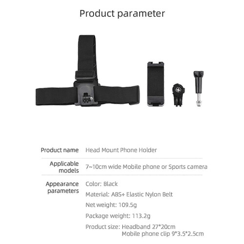 Universal Phone Holder Abs Head Strap Mount Headband Holder with Mobile Phone 2