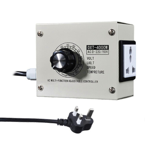 4000W Adjustable SCR Dimmer Plug Stepless Variable Speed Voltage Regulator 1