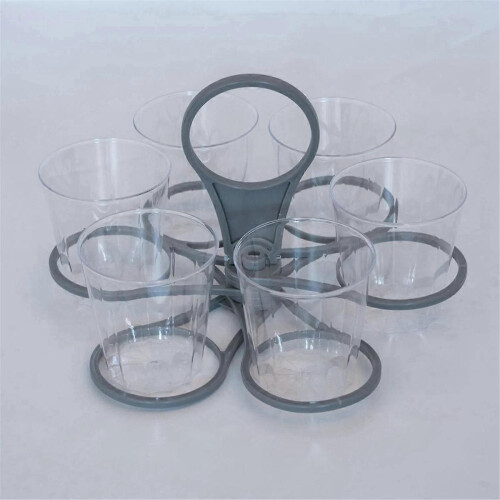 5pcs Foldable Rotating Glass Coffee Cup Plastic Portable Cup Holder 6 Sticks Cup Lifter 2