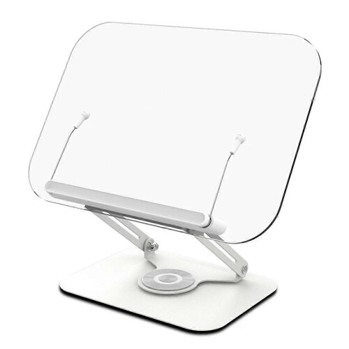360 Rotating Foldable Desktop Book Stand with Panel Page Clips Adjustable Angle 1