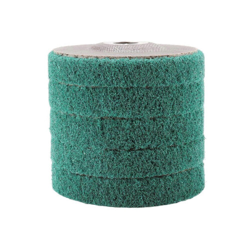 Conjunto de 5 discos de lixa de fibra de nylon para polimento, brunimento e desbaste, compatíveis com esmerilhadeira angular. 1