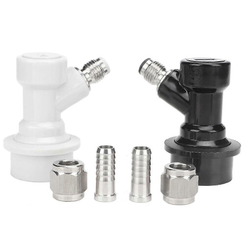 4PCS Threaded Ball Lock Keg Fittings Plastic Connector with Adapter Clamp 1