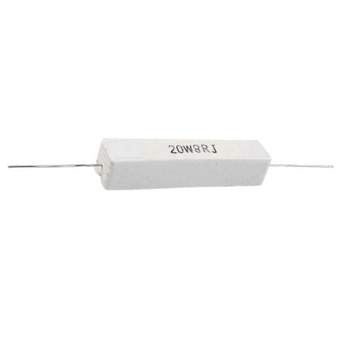 2 Pieces Wire-Wound Ceramic Cement Resistor 8 Ohms 20W 5% 2