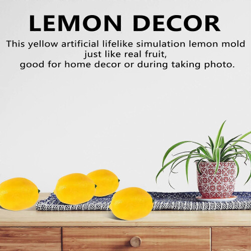 20pcs Artificial Lemons, Yellow, 7.62cm Long x 5.08cm Wide 1