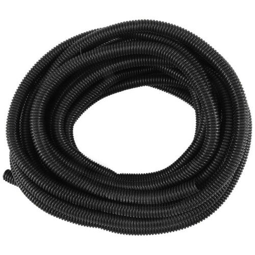 25ft Black Polyethylene Split Wire Mesh Duct Hose Sleeve Tube 1