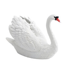 Gänse-Skulptur, Dekor, Gänse-Statue, elegante Gänse-Figur,-Weiß