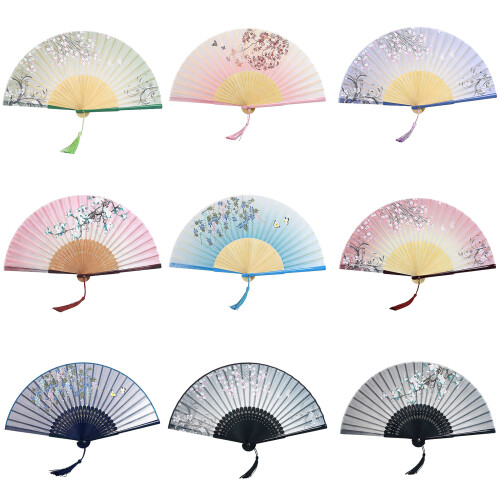 Classical Chinese Bamboos Folding Fan With Delicate Tassels-01 1