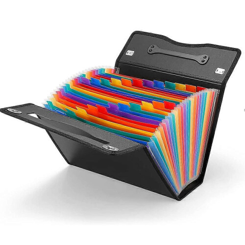 24 Pocket Expandable Accordion File Folder, Plastic Paper Document Receipt Organizer 1