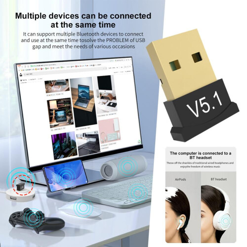 Adattatore USB 2.0 Bluetooth 5.0 per Windows 10/11 2