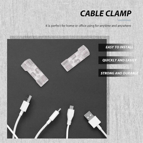 20pcs Cable Fastening Clamp Desktop Cable Management Clip Holder USB Cable Organizer 2