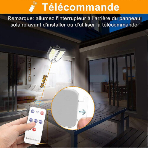 Outdoor Solar Light with Motion Detector, 90LED Separable Solar Panel Floodlight 2
