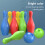 Mini Bowling Set Kids Plastic 10 Pins 2 Balls 4