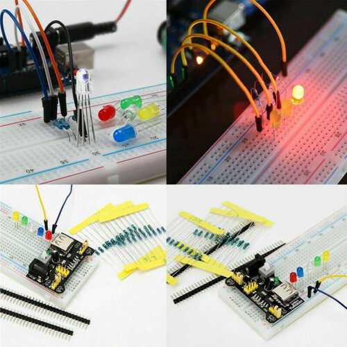 Kit de démarrage de composants électroniques avec plaque d'essai et LED 2
