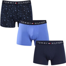 (Navy Blue And Snowflake, S) Tommy Hilfiger Mens Trunks 3 Pack TH Wasiband Soft